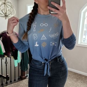 Harry Potter Long Sleeve Tied Crop Top